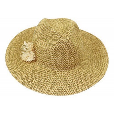 August Hat Company Fedora Hat Flower Fields Large Brim Natural/Brown OS New NWT 766288173262 eb-30587139